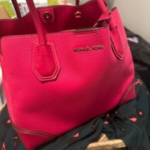 Michael Kors Pink Tote Bag with Structured Design
